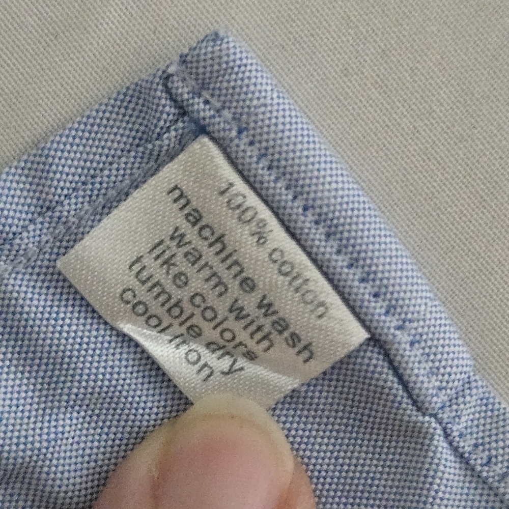 Paul Fredrick Men's 15-33 Trim Fit 💯 Light Blue Button-Down Shirt - Picture 8 of 8